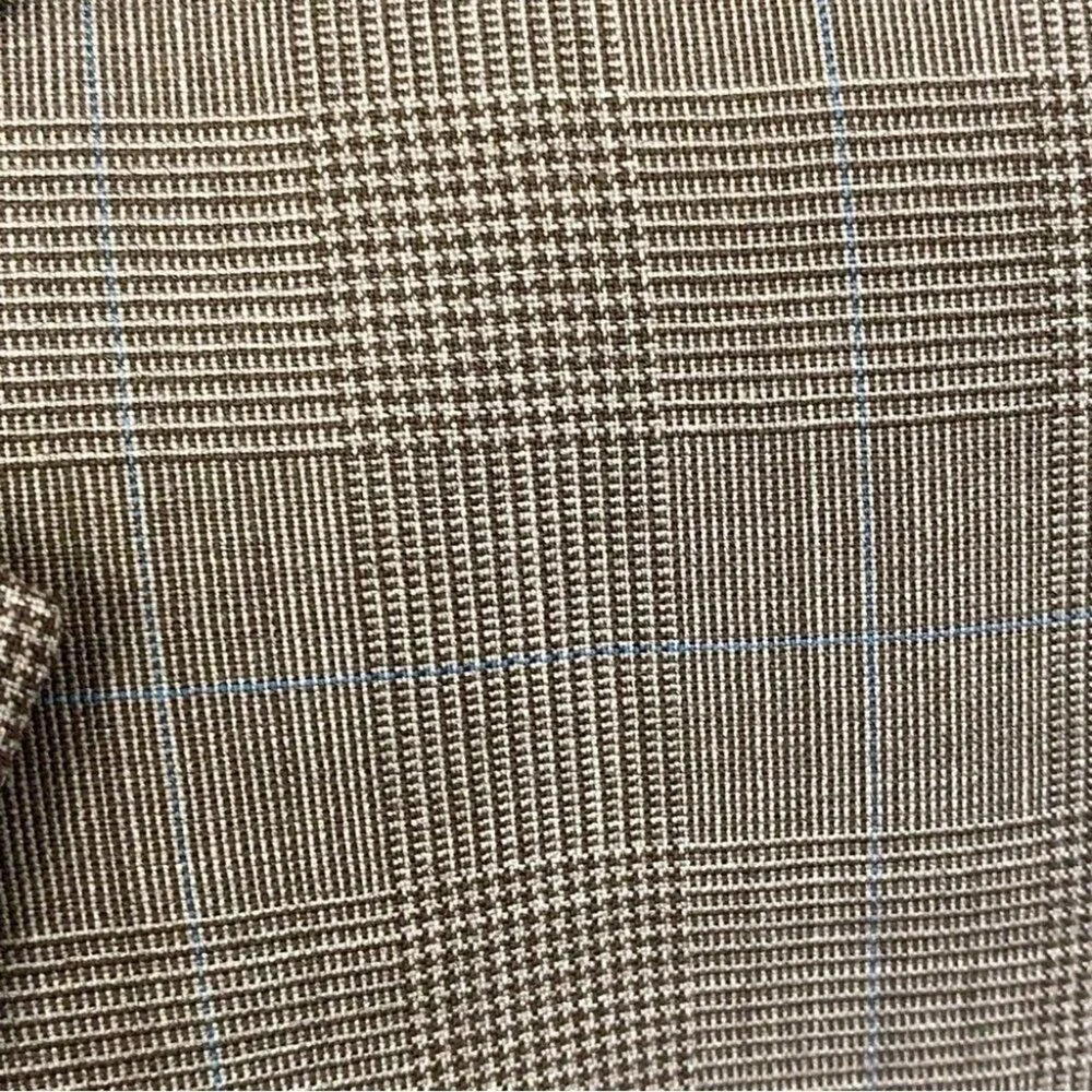 Jos. A. Bank Wool Blazer Men’s 42R Light Brown Blue Plaid Two Button Lined